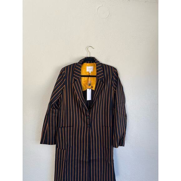 Anthropologie Grey Lab Woman Black / Orange Striped Oversized Blazer, Si… - Picture 5 of 11